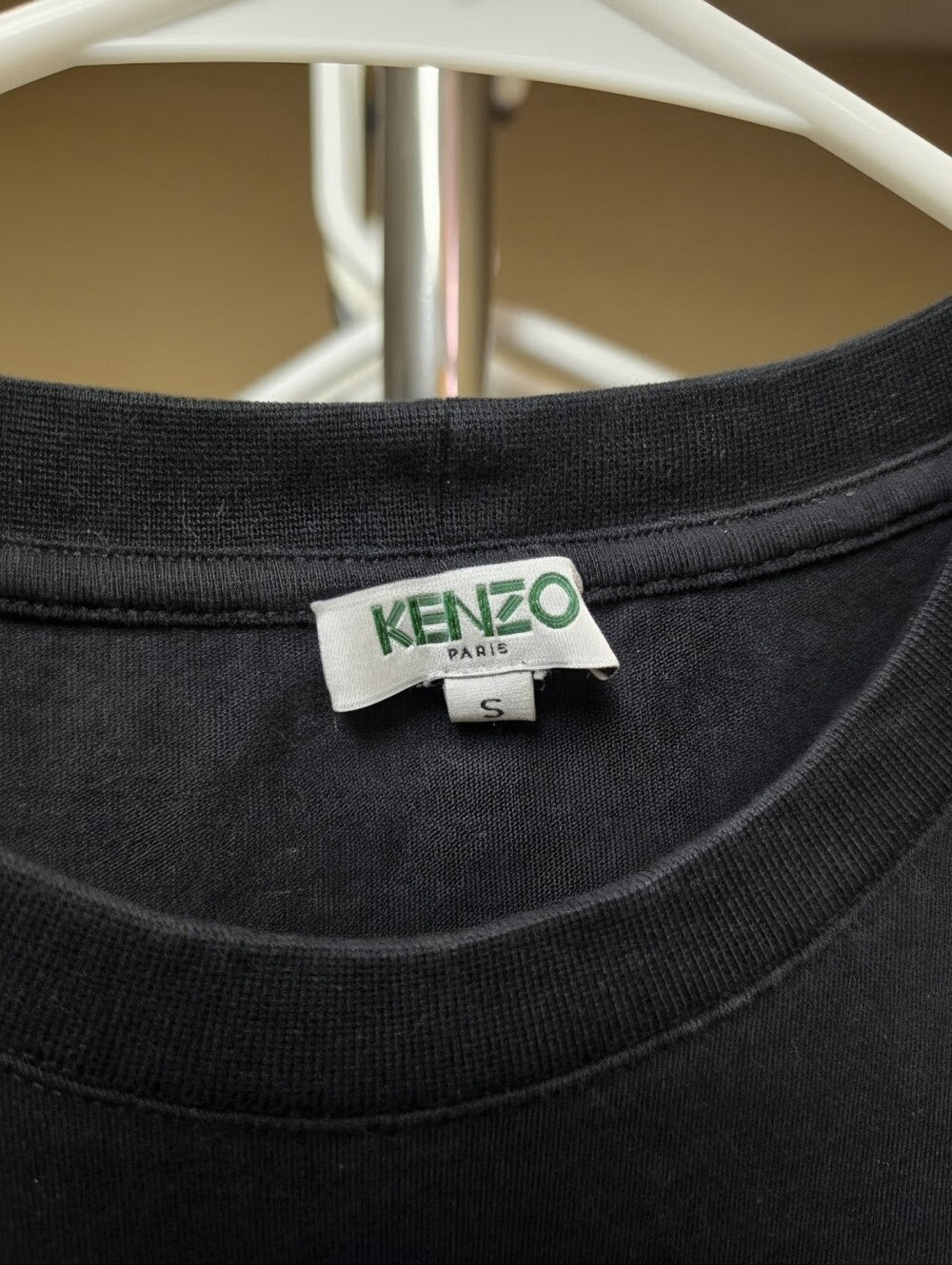 Kenzo Black Short Sleeve Tee with Blue & White Tiger Motif - Picture 2 of 2